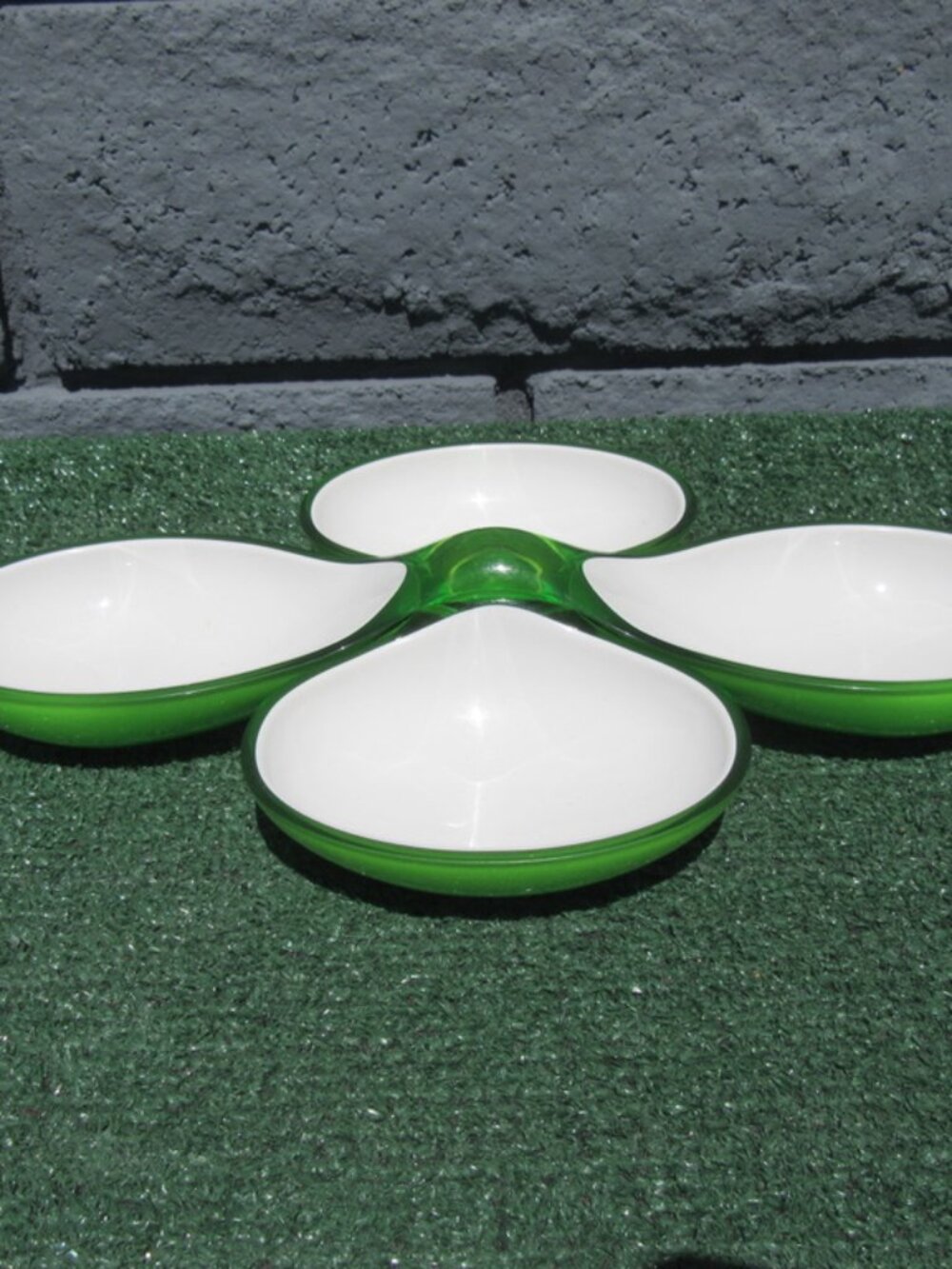 2 Guzzini Lime Green Interlocking Bowl Condiment Serving Dishes Made In Italy